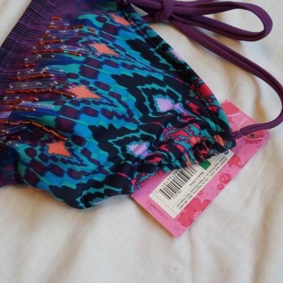 Purple Multicolored Bikini Top NWT - Picture 6 of 10